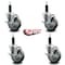 Service Caster 4'' Gray Poly Swivel 1'' Expanding Stem Caster Set with Brake, 4PK SCC-EX20S414-PPUB-TLB-1-4 - alternate 3